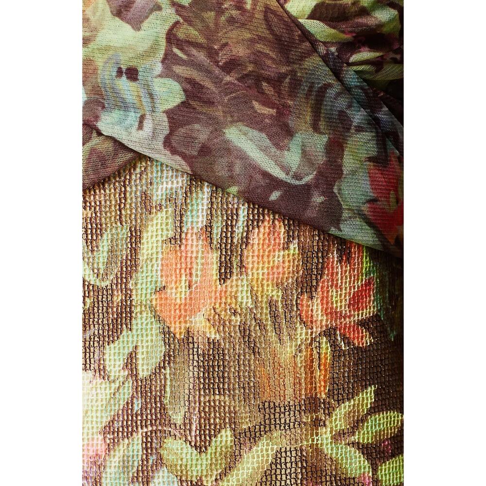 Anthropologie Weston Amisi Mesh Dress Size Medium in Green Motif - Picture 3 of 11